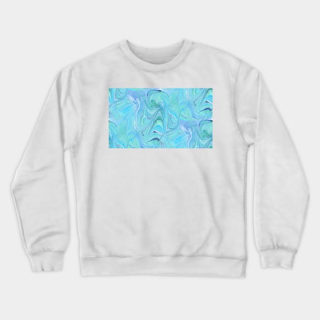 Marbled Paper Abstract : Melusina's Scream 2 ..Deeper Underwater Crewneck Sweatshirt by MarbleCloud